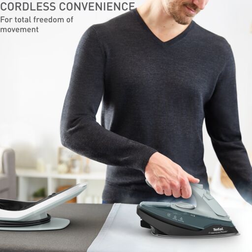 Tefal Freemove Power Cordless Steam Iron FV6672 – Powerful 2600W, Lightweight, Smart Auto-Off, Anti-Drip, Anti-Scale