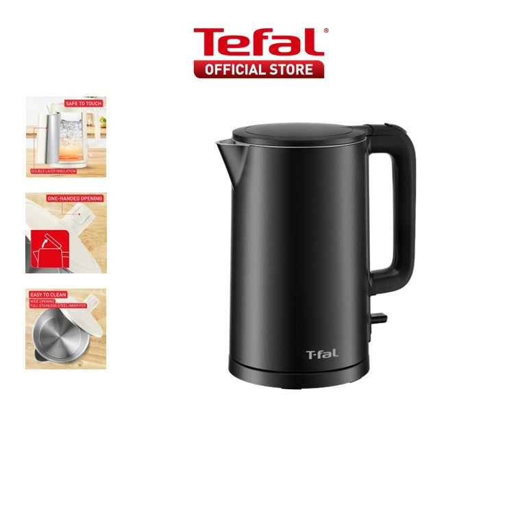 Tefal Thermo Protect 1.5L Kettle ƒ?? Safe to Touch, 1500W Fast Heating, Easy to Use, Auto-off, 360 Rotation KO140A/KO1408