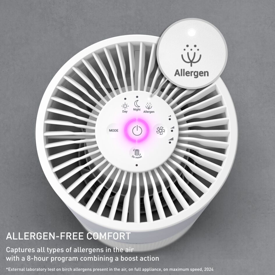 Tefal Pure Air Compact Air Purifier PT2220 – Compact Lightweight,3 Automatic Mode, HEPA Allergy+ filtration