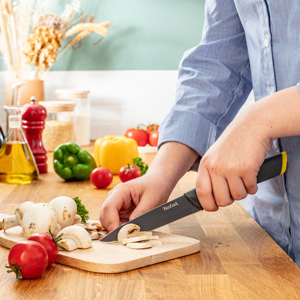 Tefal Fresh Kitchen Knife w/ Safe Blade Cover 9cm, 12cm, 15cm, Titanium Coating, Dishwasher Safe K12206/K12207/K12203