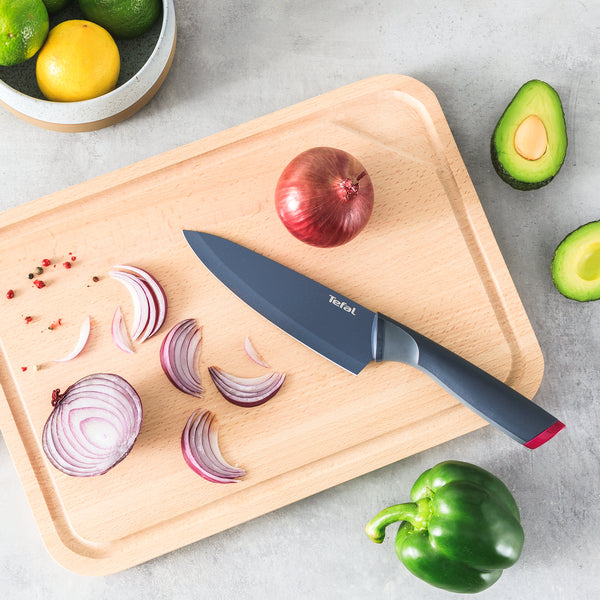 Tefal Fresh Kitchen Knife w/ Safe Blade Cover 9cm, 12cm, 15cm, Titanium Coating, Dishwasher Safe K12206/K12207/K12203
