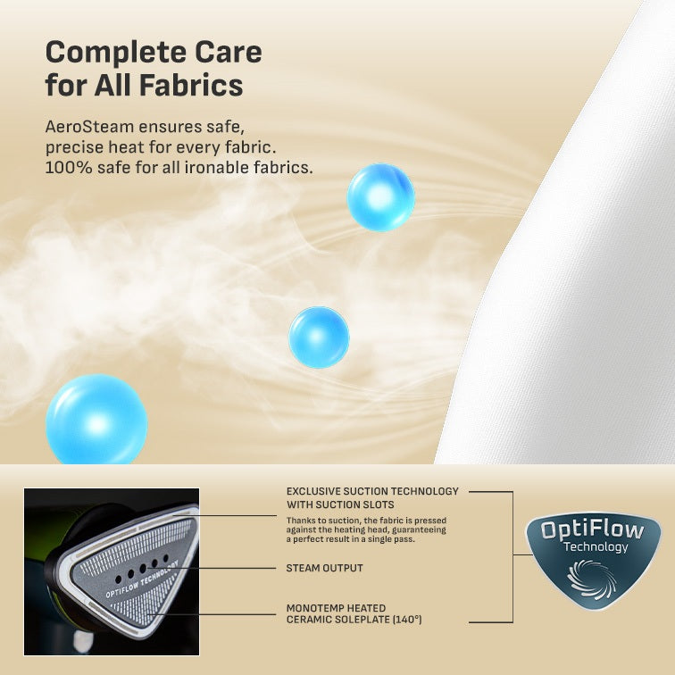 (NEW) Tefal Aerosteam Handheld Garment Steamer DT9814 – OptiFlow Suction , 1400W, 20g/min Steam, 100ml Water Tank