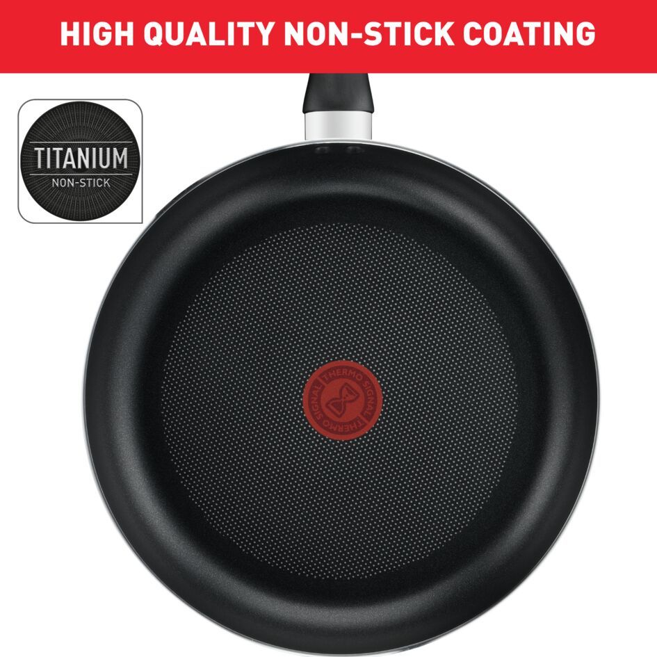 Tefal Essential 4pc Set (Frypan 24cm +Frypan 28cm +Wokpan 28cm with lid) B511S4