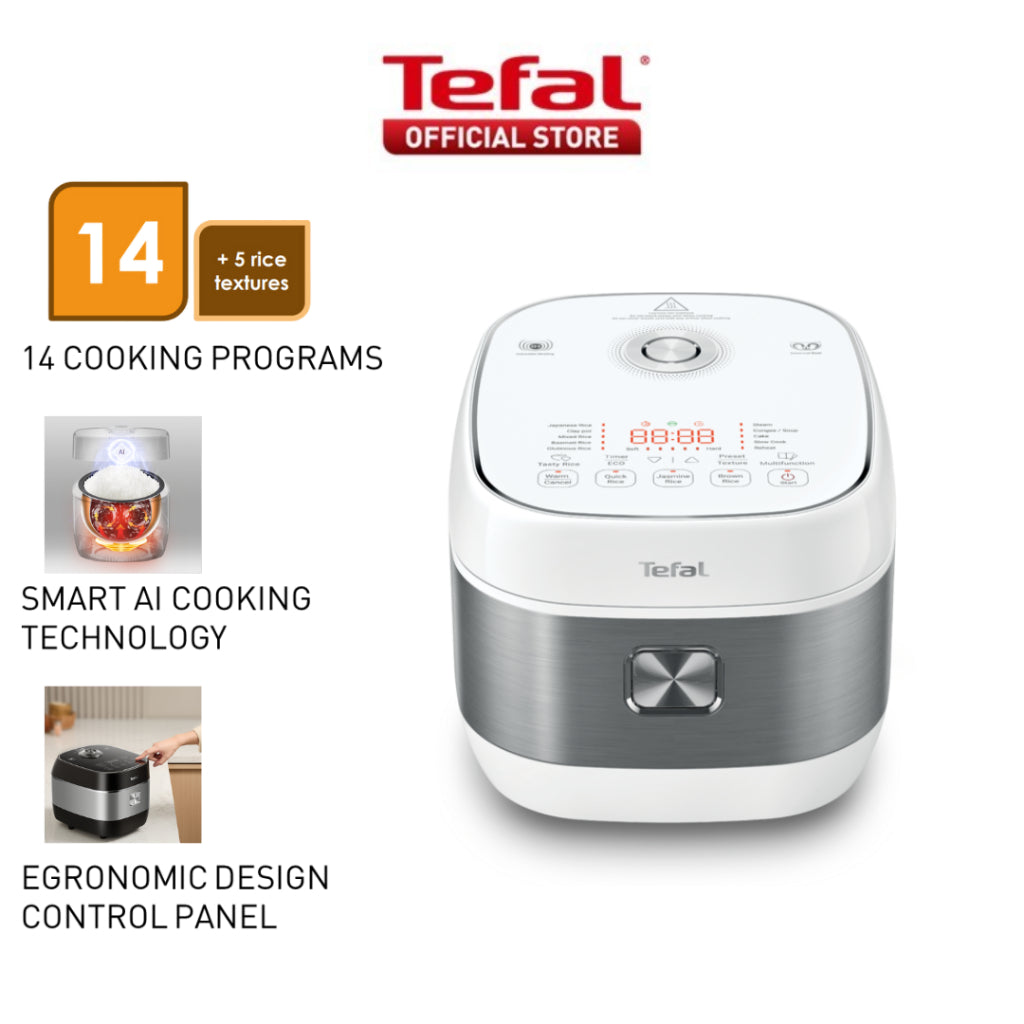 Tefal Rice Master Induction Fuzzy Logic Rice Cooker 1.5L RK8131 – 14 Programs, 8 Cups, 1.5mm Ceramic Spherical Pot
