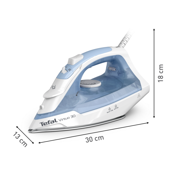 Tefal Virtuo 30 Steam Iron FV2C41 – Quick & Easy, Powerful 2000 Watts, Steam Boost 120g/min (FV1721 available)