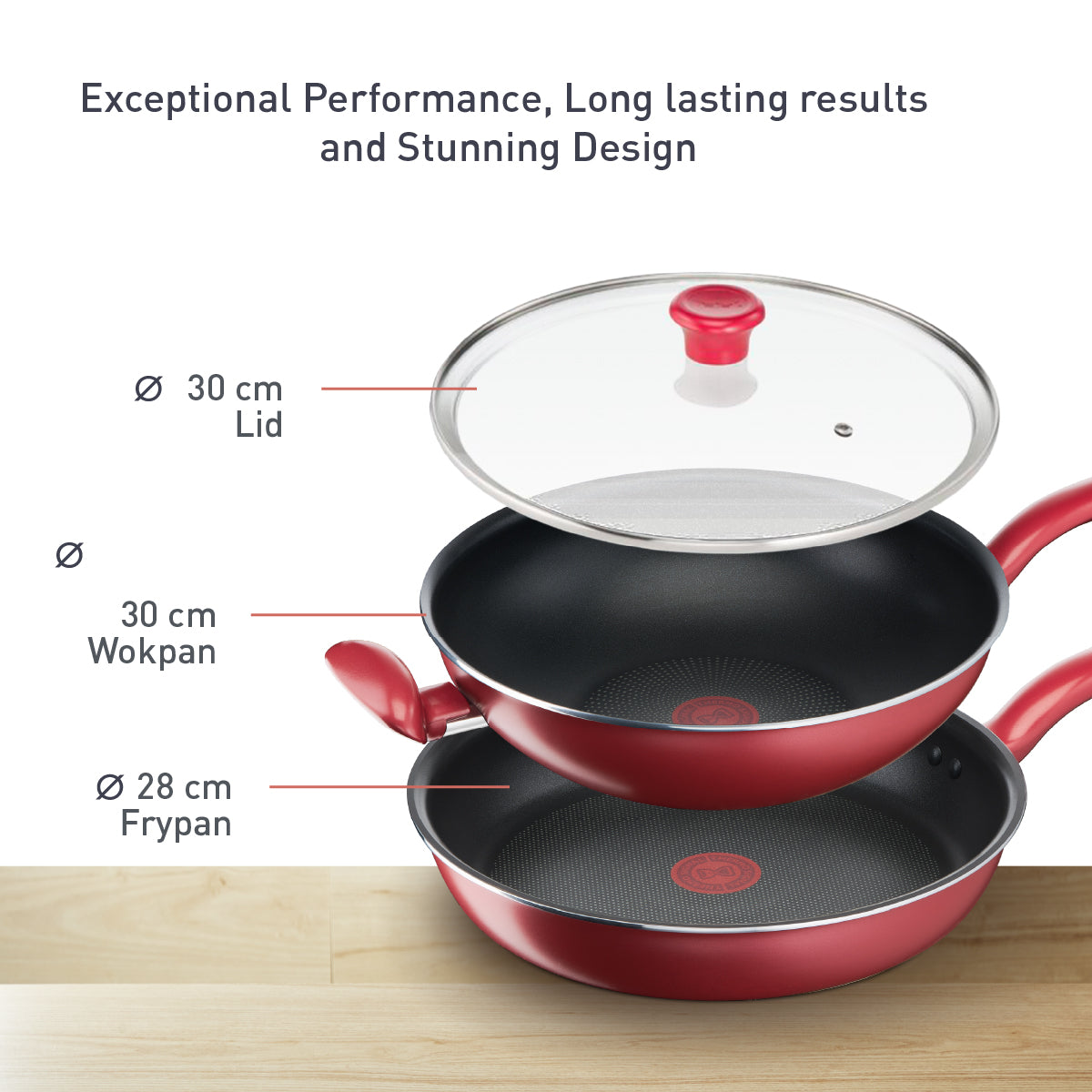 Tefal So Chef CW Set  Wok Pan 30cm w/lid + Frypan 28cm (G13594 + G13506) CWS291