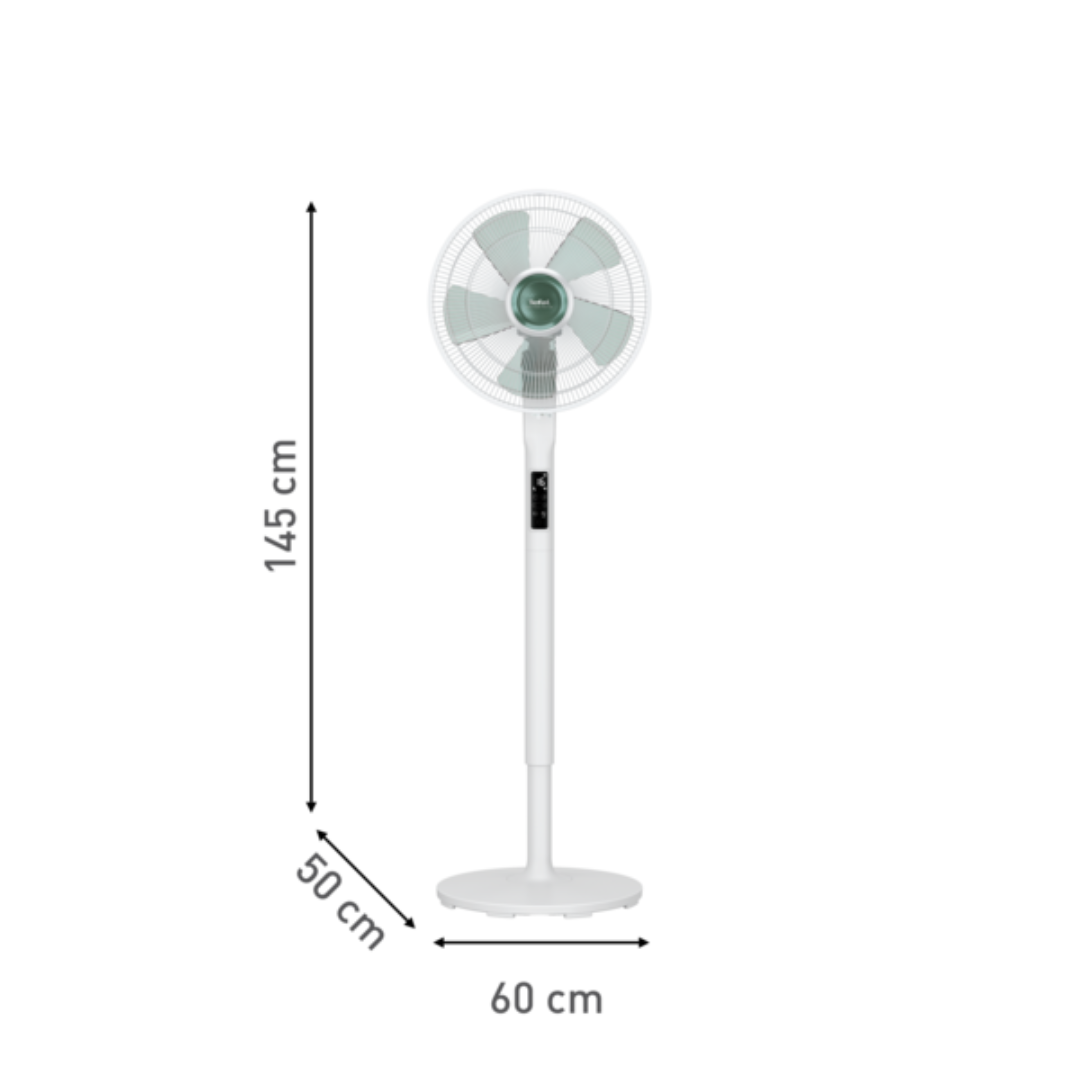 (NEW) Tefal Turbo Silence Extreme + DC Motor 16inch Stand Fan VF5890- Powerful, Ultra Energy Efficiency, Digital LED Screen, 16 Speeds, 3 Auto Modes, Silent, Adjustable Height