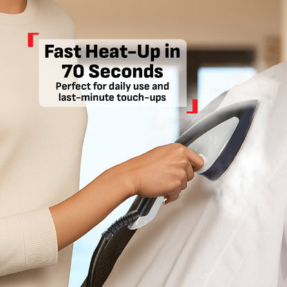 Tefal All-in-One Ironing IXEO+ Garment Steamer QT1510 - Powerful Steam, XL Water Tank, Easy-Carry, Removable Base, Fast Heat-up,?ÿAttached?ÿWheels