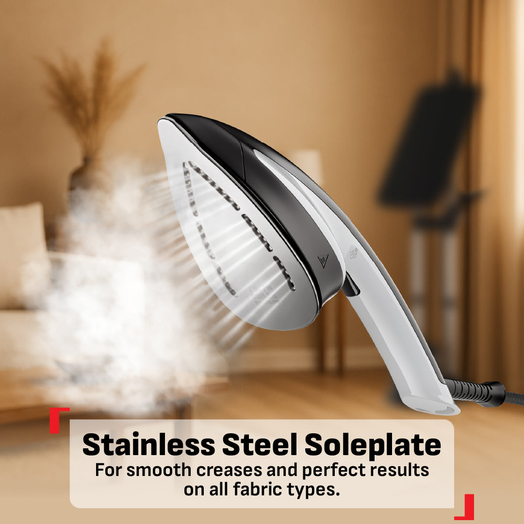 Tefal All-in-One Ironing IXEO+ Garment Steamer QT1510 - Powerful Steam, XL Water Tank, Easy-Carry, Removable Base, Fast Heat-up,?ÿAttached?ÿWheels