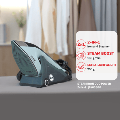 Tefal Duo Power 2 in 1 Iron & Steam JF4033 ƒ?? Safety Auto Off, Lightweight, Powerful, Suitable for All Fabric