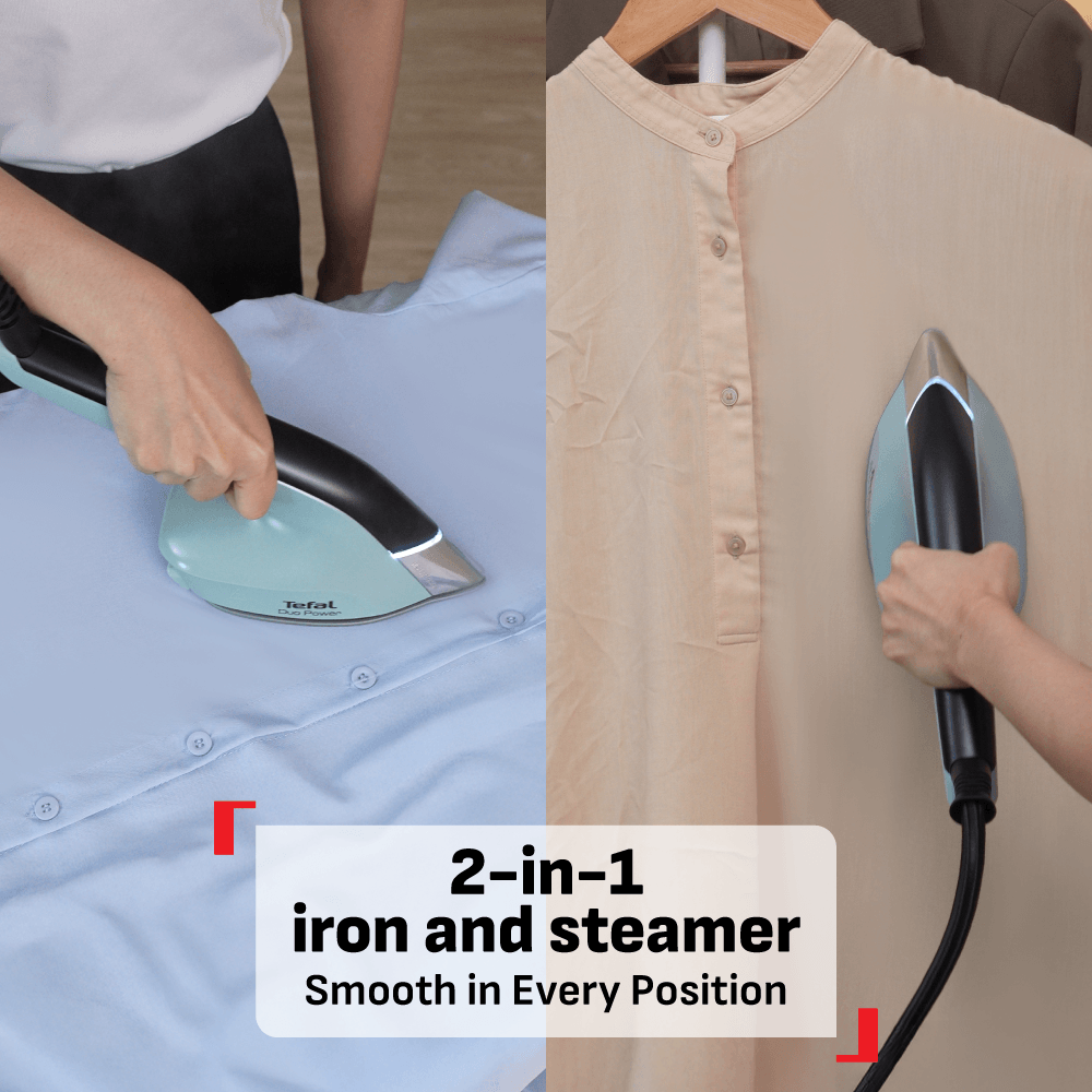 Tefal Duo Power 2 in 1 Iron & Steam JF4033 ƒ?? Safety Auto Off, Lightweight, Powerful, Suitable for All Fabric