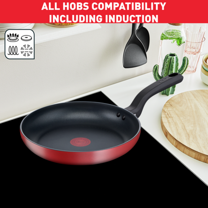 Tefal Red Delight IH Red Surprise 2pc set (Wokpan 28cm + Frypan 28cm)