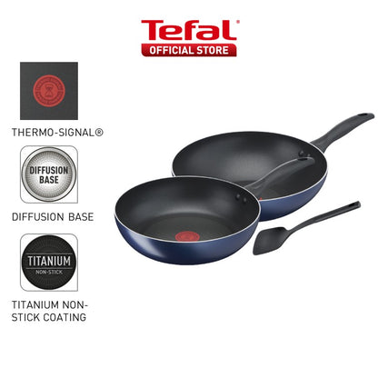 Tefal Clear Cook 3pc Set (FryPan 26cm + WokPan 28cm + Spatula) B266S3