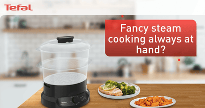 Tefal New Minicompact Steamer (Ultra-Compact Design) 2 Tier 6L VC1398