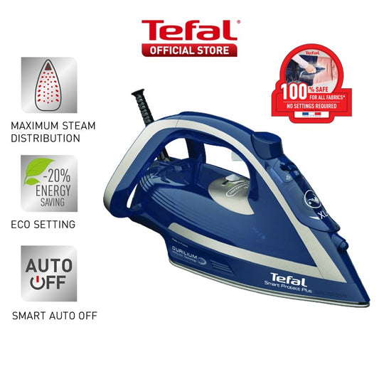 Tefal Smart Protect Plus Steam Iron 270ml 2800W (Durilium AirGlide) FV6872  205g Steam Boost, Smart Technology, Quality Soleplate, Full Protection