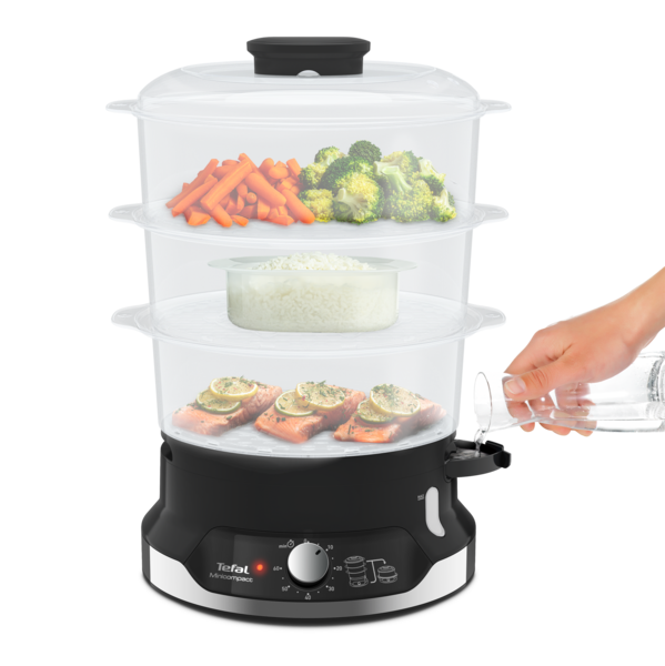 Tefal New Ultracompact Steamer Practical Capacity 3 Tier 9L VC2048