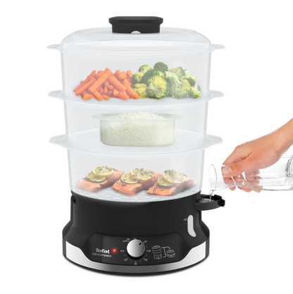 Tefal New Ultracompact Steamer Practical Capacity 3 Tier 9L VC2048