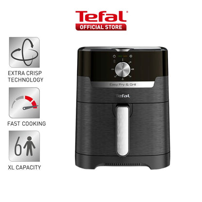 Tefal Easy Fry & Grill Classic Healthy Air Fryer 4.2L 2-in-1 EY5018 - 8 programmes, fries, nuggets, roasted chicken, meat, fish, dessert, comes with die cast grill plate