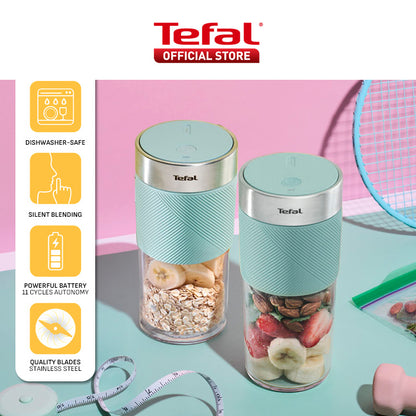 Tefal LightMix on the Go Personal Blender BL1C0230 - BPA-free 300ml Tritan Jar, 50W, Portable, Safety Lock, Dishwasher