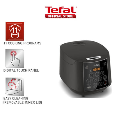 Tefal Easy Plus Rice Cooker 1.8L RK736B - 11 programs, Artificial Intelligence, spherical pot, removeable inner lid, 10 cups