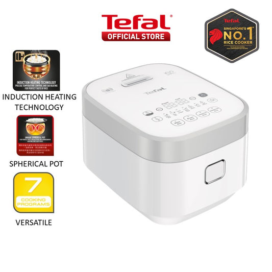 Tefal Delirice Pro Compact Induction Spherical Pot Rice Cooker 1L RK8001  7 Programmes, Spherical Pot, 12H Keep-Warm, Removable Lid, 6 Cups