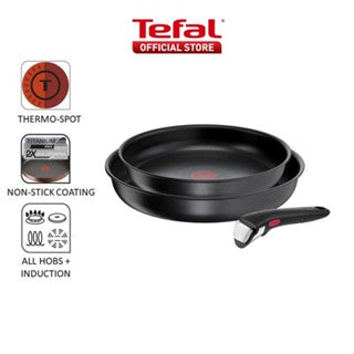 Tefal Ingenio Daily Chef Induction Frypan, Wok Pan, Cookware Set Black (3pcs/4pcs/8pcs)