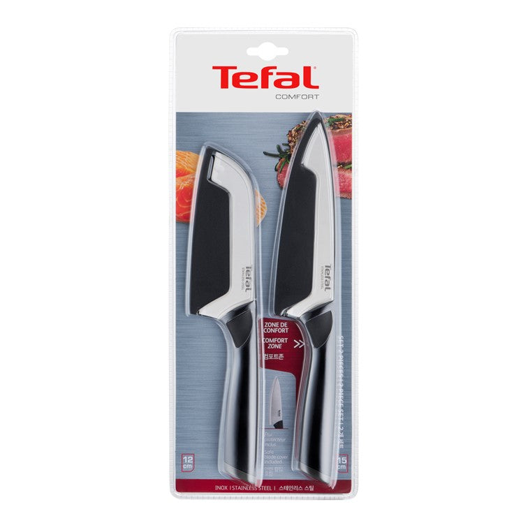 Tefal Comfort SS Knives 2pcs set ( Santoku 12cm + Chef 15cm ) K221S2