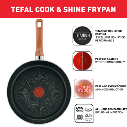 Tefal Cook & Shine Cookware Set - 3pc/6pc G808S3/G808S6