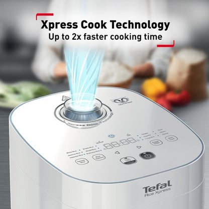 Tefal Xpress Fuzzy Logic Rice Cooker 1.5L RK5221  12 Programmes, Non-Stick, Removable Inner Lid, 2x Faster, 8 Cups