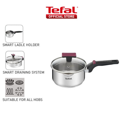 Tefal Cook & Clip Stewpot, Saucepan with Lid 18cm/24cm