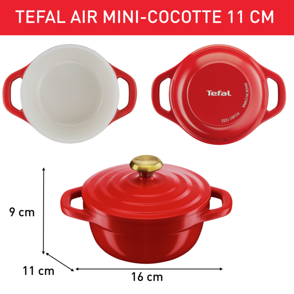 Tefal Air Cast Mini Pot 11cm (Set of 2) E254S2