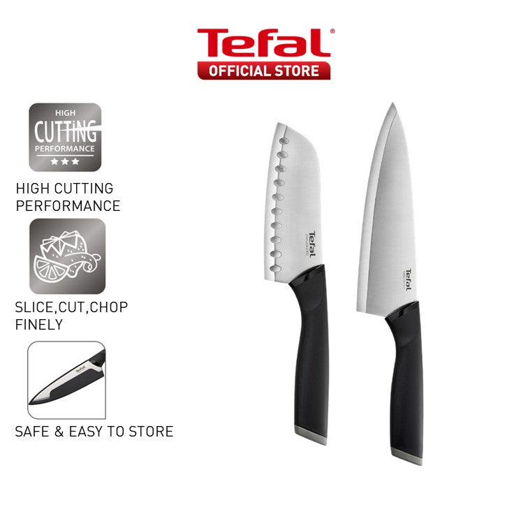 Tefal Comfort SS Knives 2pcs set ( Santoku 12cm + Chef 15cm ) K221S2