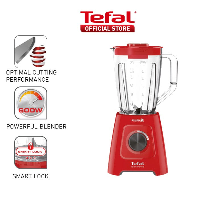 Tefal Blender Blendforce 2 (Red) BL4255, 600W, 2L, Air cooling system, Smart lock, Powelix technology, Crush ice