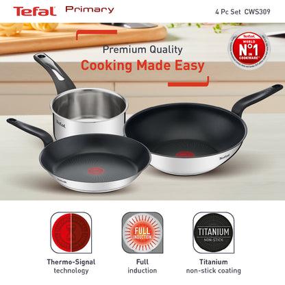 Tefal Primary Stainless Steel 4pc Set CWS309