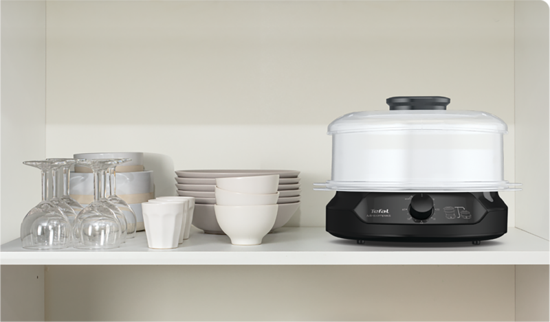 Tefal New Minicompact Steamer (Ultra-Compact Design) 2 Tier 6L VC1398