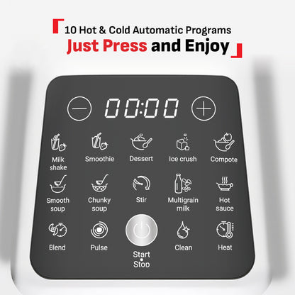 Tefal Perfectmix Cook Heating High Speed Blender with Steam Basket ,1.75L 1400W Heating Thermo resistant glass jar 25K RPM, 10 automatic programs (6 hot + 4 Cold), BL83SD