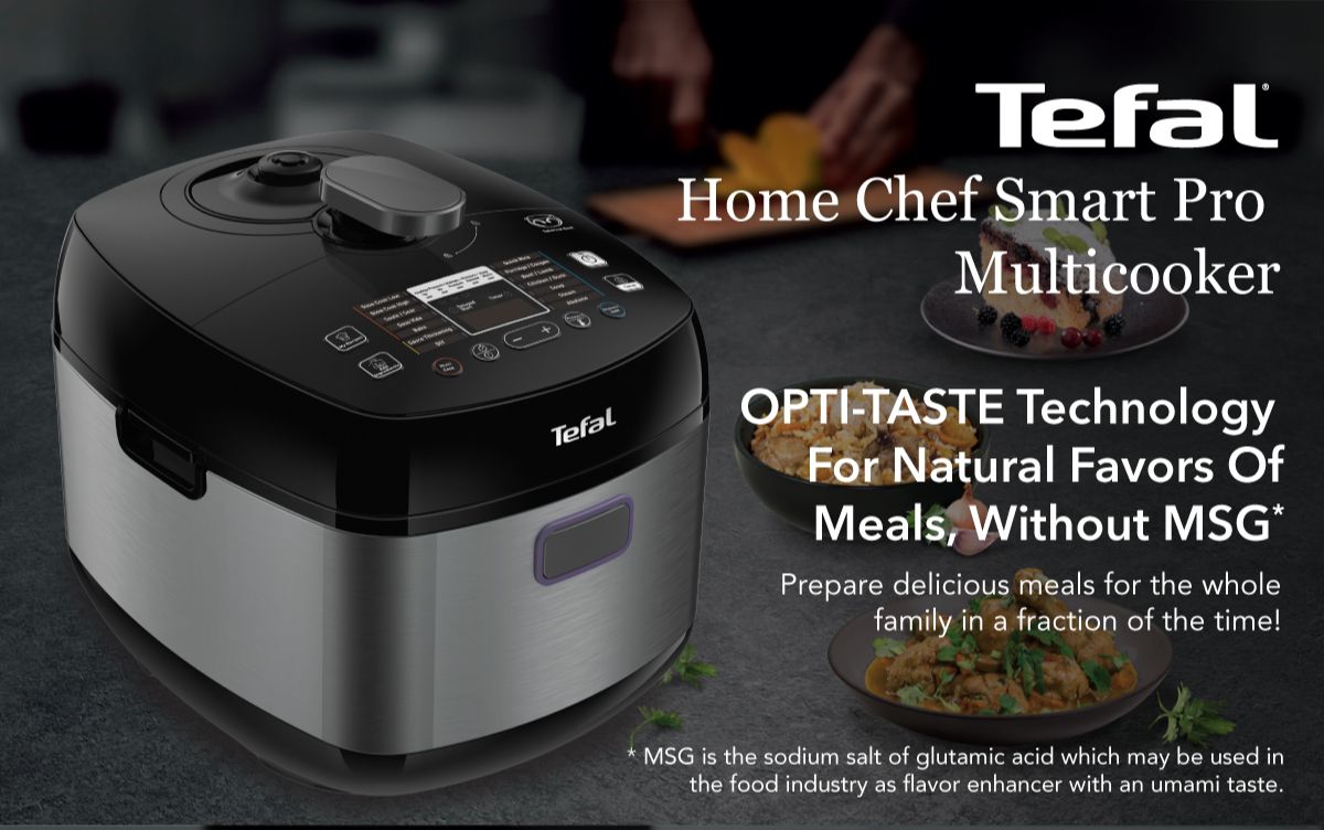 Tefal Home Chef Smart Pro Electric Pressure Cooker 4.8L CY625  Multicooker, 19 programmes, 10 cups, slow cook, saute, sous vide, bake, sauce thickening