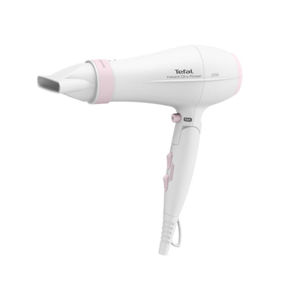 Tefal Instant Dry Foldable Hair Dryer with Concentrator, 6 Positions Custom Settings, Cool Air Shot, Removable Rear Grid,  1.8m Cord, 2200W HV6092