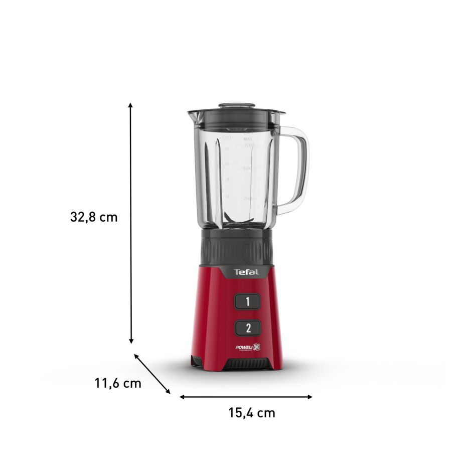 Tefal Minimix Glass Personal Blender BL1685  400W, 700ml, removable Powelix blades, 2 speeds, mini chopper & grinder