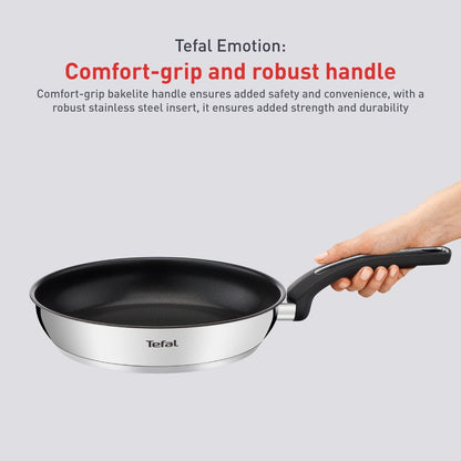 Tefal Emotion Range Non-Stick Stainless Steel Frypan, Stockpot, Wok Pan, Saucepan 16cm/22cm/24cm/28cm