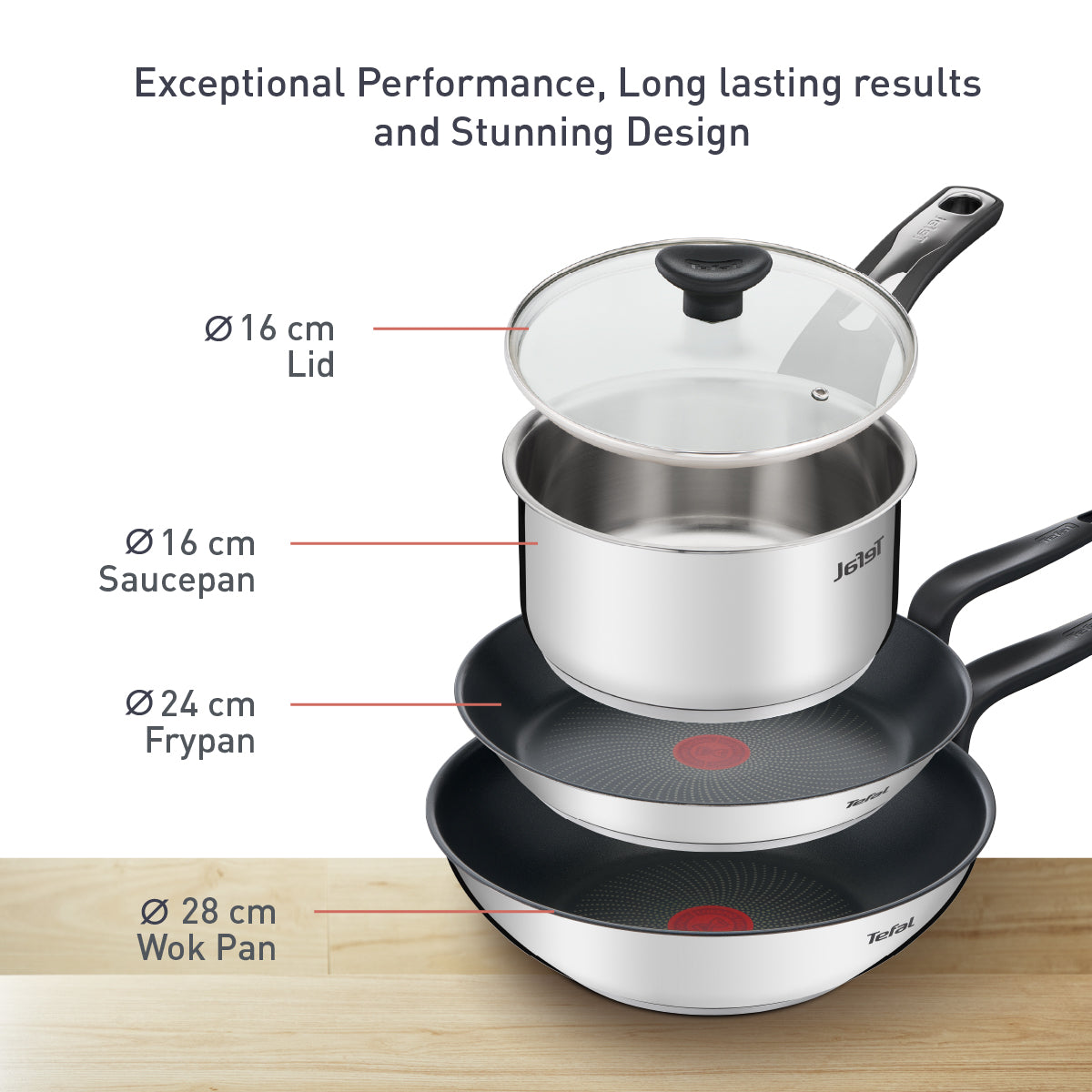 Tefal Primary Stainless Steel 4pc Set CWS309