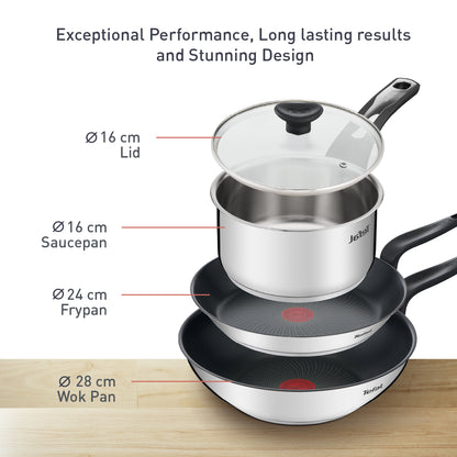 Tefal Primary Stainless Steel 4pc Set CWS309