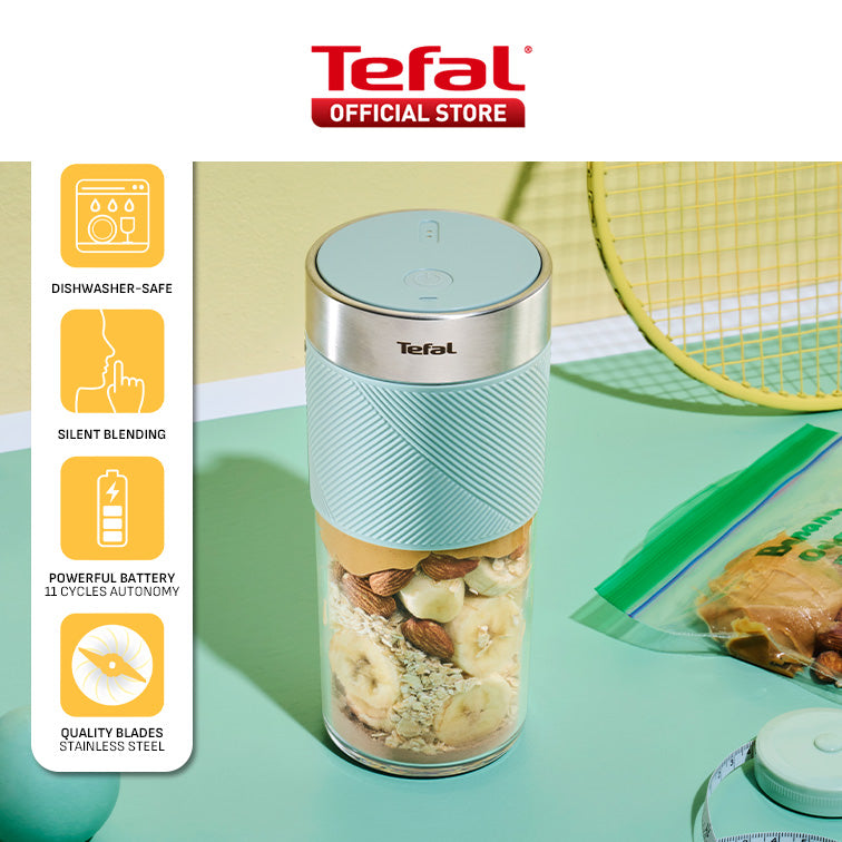 Tefal LightMix on the Go Personal Blender BL1C0230 - BPA-free 300ml Tritan Jar, 50W, Portable, Safety Lock, Dishwasher