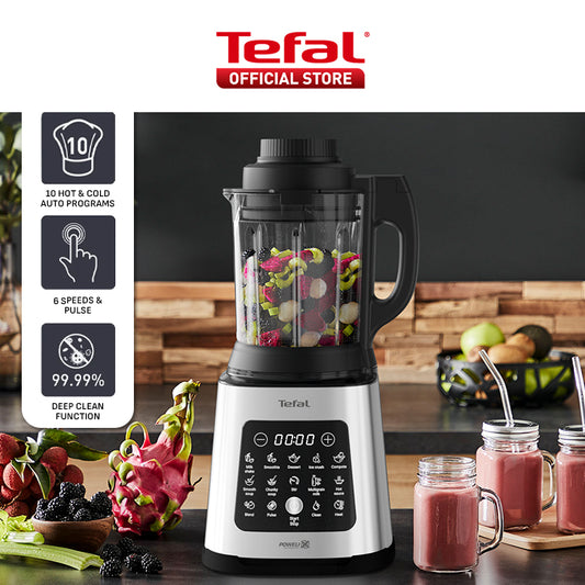 Tefal Perfectmix Cook Heating High Speed Blender with Steam Basket ,1.75L 1400W Heating Thermo resistant glass jar 25K RPM, 10 automatic programs (6 hot + 4 Cold), BL83SD