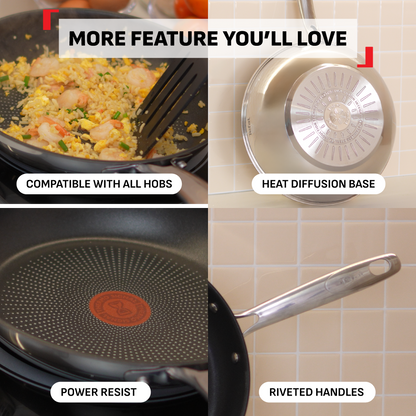 Tefal Duetto+ Range Saucepan, Stew Pot, Fry Pan, Wok Pan 18cm/20cm/24cm/28cm