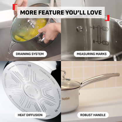 Tefal Duetto+ Range Saucepan, Stew Pot, Fry Pan, Wok Pan 18cm/20cm/24cm/28cm