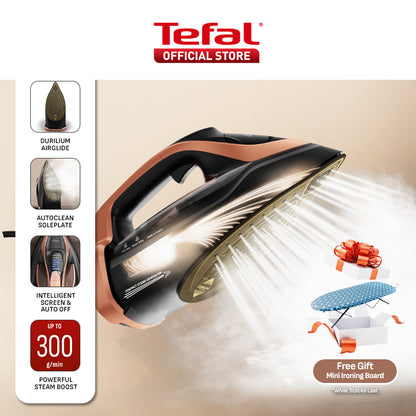 Tefal Ultimate Power Pro Steam Iron FV9E51 – 2990W, Durillium Airglide, AutoClean soleplate, Anti-drip, Made in France