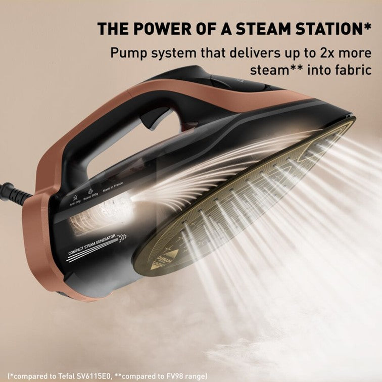 Tefal Ultimate Power Pro Steam Iron FV9E51 – 2990W, Durillium Airglide, AutoClean soleplate, Anti-drip, Made in France