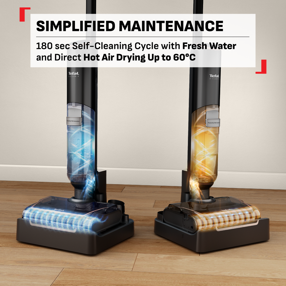 Tefal X-Clean 7 Wet & Dry Handstick GF5736 ƒ?? 2-in-1 Vacuum & Wash, 180 Lay-Flat, Self-Clean + Hot Air Dry, Powerful 250W