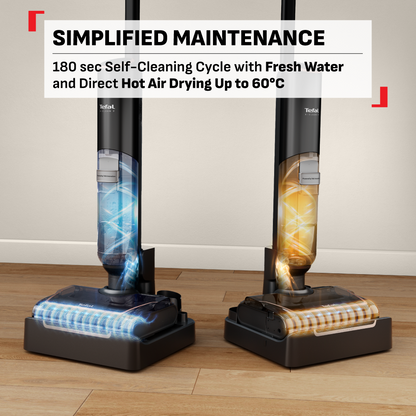 Tefal X-Clean 7 Wet & Dry Handstick GF5736 ƒ?? 2-in-1 Vacuum & Wash, 180 Lay-Flat, Self-Clean + Hot Air Dry, Powerful 250W